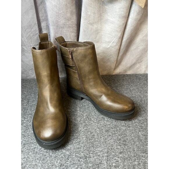 Lucky Brand Motorcycle Candre Mid-Calf Zip Boot Leather Tuscany Brown Sz 7 - Picture 5 of 10